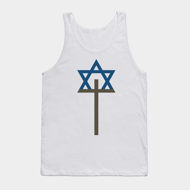 Combination of Star of David with Cross religious symbols Tank Top by wavemovies